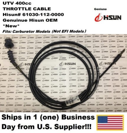 Throttle Cable – 61030-112-0000 – fits Hisun UTV 400cc – Bennche – Carburetor Type
