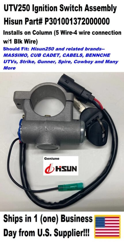 Ignition Switch – P301001372000000 – fits Hisun UTV 250cc – Steering Mount