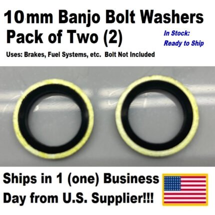 Banjo Bolt Washers – 10mm – Washers Only – for Brake Fuel Clutch Systems – 2 pc