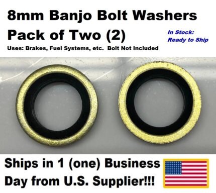 Banjo Bolt Washers – 8mm – Washers Only – for Brake Fuel Clutch Systems – 2 pc