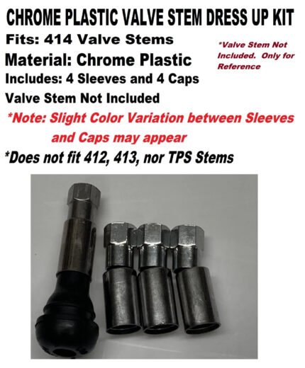 TR414 Valve Stem Dress Up Kit – Chrome Plastic – 8 pc