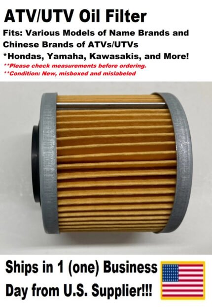 ATV/UTV Oil Filter – Single Filter – 49mm Length – Shorter Version
