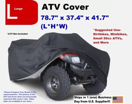 ATV Cover – Large – 78.7"x37.4"x41.7" – fits Dirt Bikes/Minibikes/50cc ATVs