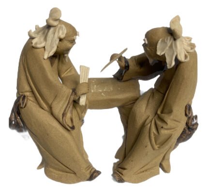 Hand Carved Figurines – Oriental Wisemen – Scribing Scene