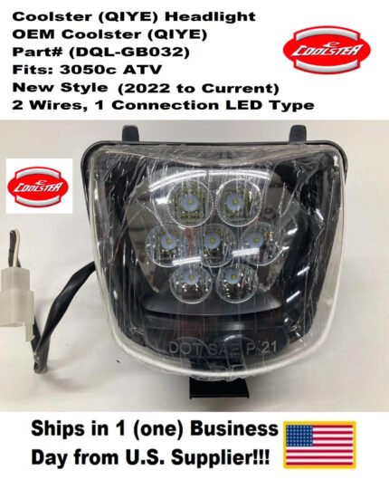 Head Light – fits Coolster 3050C ATV – DQL-GB032 – Newer Style LED