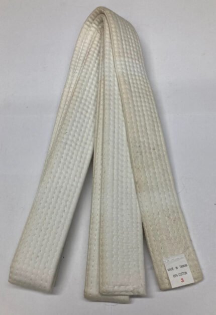 Karate/TKD/BJJ Belt – White – Size 3 – Discolored -Discounted -NOS – SKU27