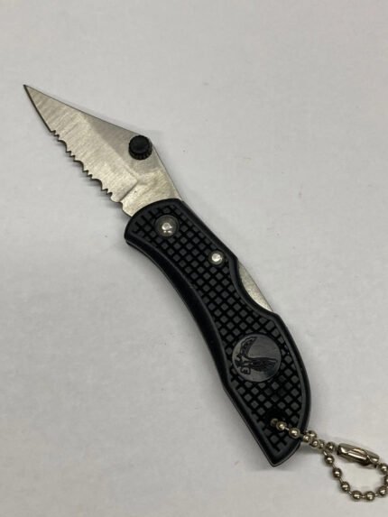 Keychain Knife – Small Black – Serrated Blade