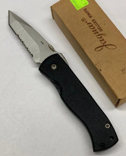 Jaquar Folding Knife – Tanto Combo Blade – Pocket Clip – Liner Lock – C-870B