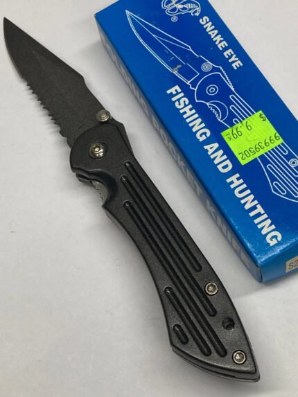 Black Snake Eye Tactical Folder Knife – with Clip Liner Lock Thumbknob – S23622BK