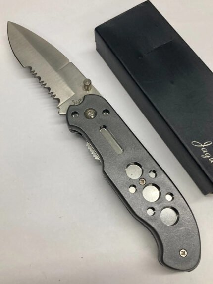 Jaquar Tactical Folding Knife – Spear Point – Combo Blade – Clip – Liner Lock – YD-656EY