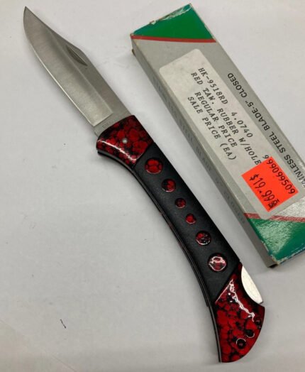 Folding Lockback Knife – Sleek Red – Plain Blade – HK-9518RD