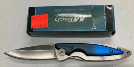Folding Knife – M-Tech 332BB – Blue/Silver – Pocket Clip – Item# 332BB
