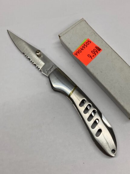 Jaquar Folding Knife – Silver – Combo Blade – Lockback – YK-900S
