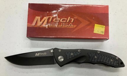 Folding Knife – M-Tech 022B – Black – Plain Edge – Pocket Clip – Item# 022B