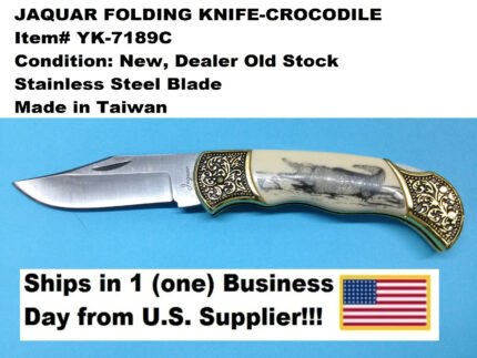 Jaquar Folding Knife – Crocodile – YK-7189C -NOS -Circa 1998