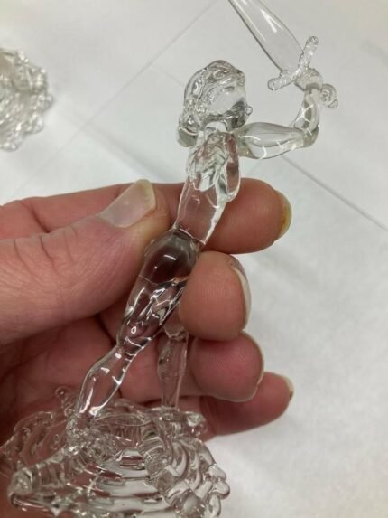 Glass Figurines – Hand Spun and Blown – Clear Swordsman – by Dan Bates