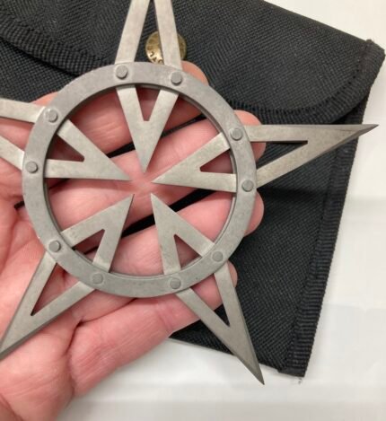 Ninja Throwing Star – XL 5-Point Windmill – Large Steel Throwing Shuriken