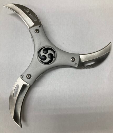 Ninja Throwing Star – Large 3-Blade Cyclone – Silver Finish – Pro Shuriken