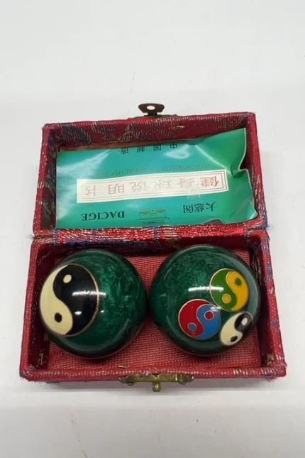 Green Set with YinYangs Design Red Box
