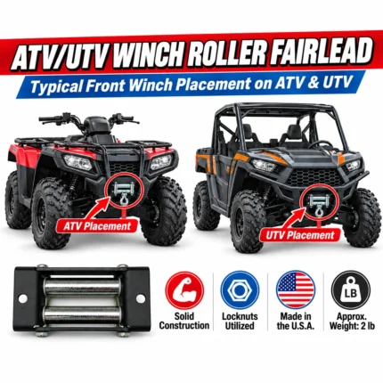 ATV UTV Winch Roller Fairlead – 120mm Mounting – 4 Roller – Made in USA